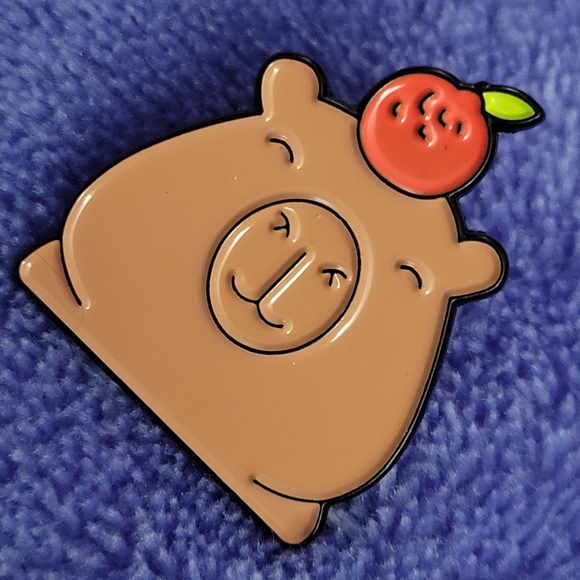 Capybara Of Contentment Enamel Pin - Picture 7 of 10